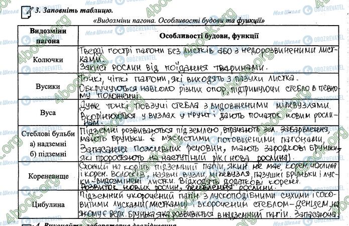 ГДЗ Біологія 6 клас сторінка 30.3